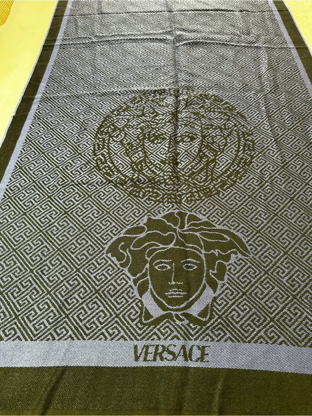 Versace purple& Black Medusa Jacquard Fringe Wrap
